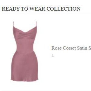 Rose Corset Satin Slip Dress